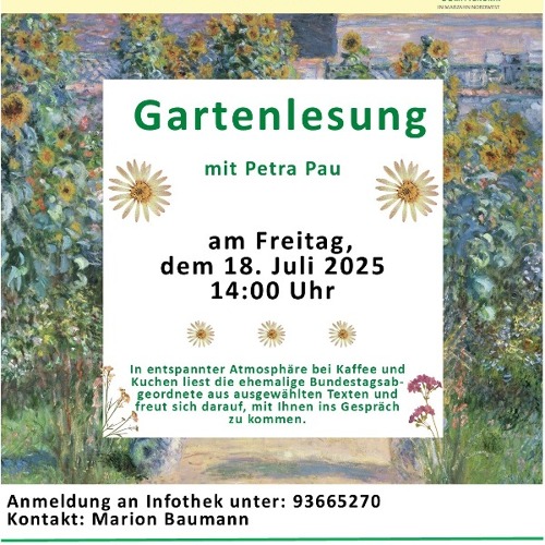 Gartenlesung  mit Petra Pau