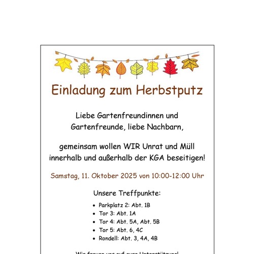 Einladung zum Herbstputz